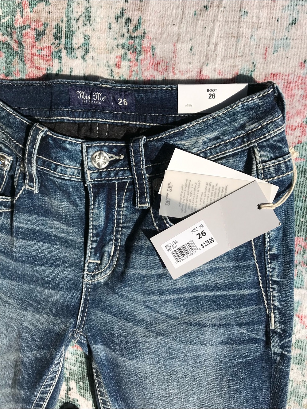 Miss Me Women's Distressed Skinny Jeans in Blue Wash